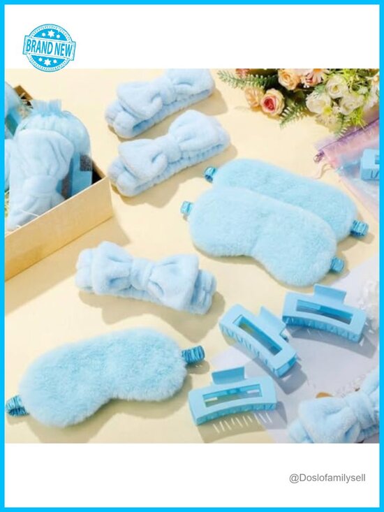 48-Piece Spa Party Sleepover Set Headbands Eye Masks Claw Clips Organza Bags main image 4